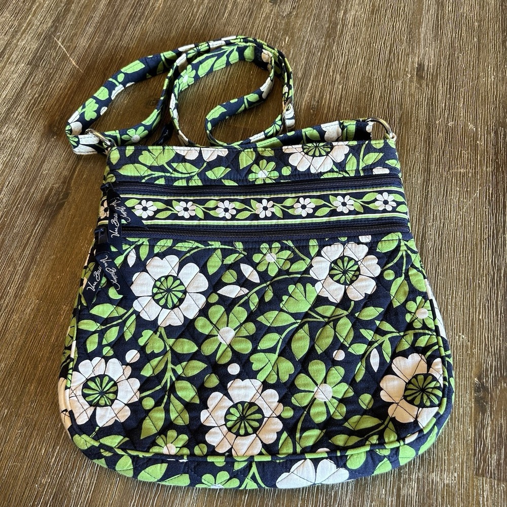 Vera Bradley LUCKY YOU Triple Zip Hipster Crossbody Purse Handbag Quilted Bag